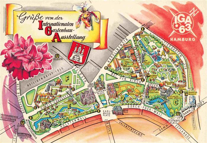 IGA Gartenbauaustellung International Hamburg Lageplan Planten Blumen Botanische