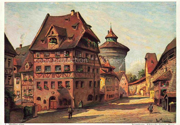 MoessLER Ludwig Moessler Ludwig (1902-1949) Kuenstlerkarte Alt Nuernberg Albrech