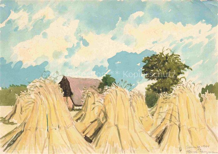 Handgemalt hand-painted peint-a-la-main pintado-a-mano-- Sommer