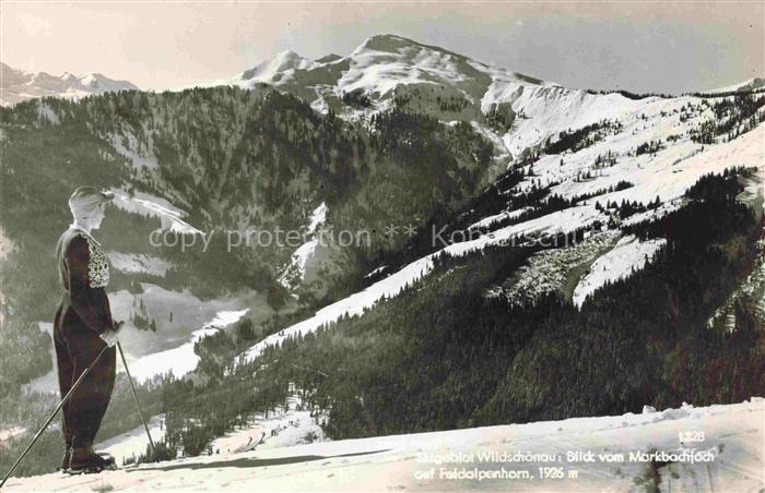 Wildschoenau Kufstein Tirol AT Skigebiet Blick vom Markbachjoch auf Feldalpenhor