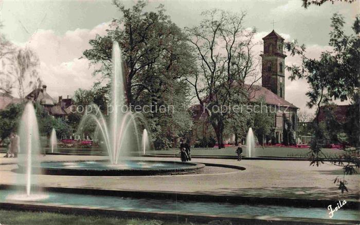 FueRTH  Bayern Stadtpark Fontaenenhof und Auferstehungskirche