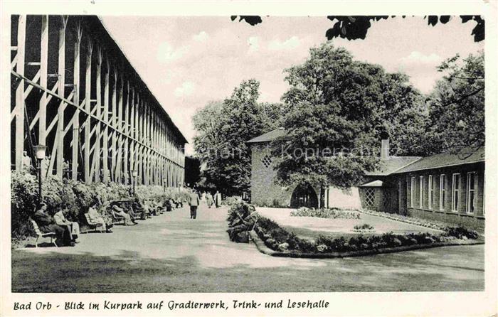 BAD ORB Hessen Gradierwerk im Kurpark Trink und Lesehalle
