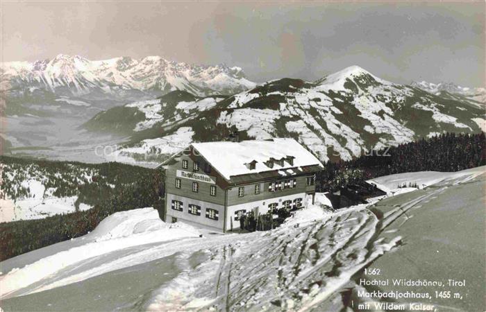 Wildschoenau Kufstein Tirol AT Hochtal Markbachjochhaus mit Wildem Kaiser