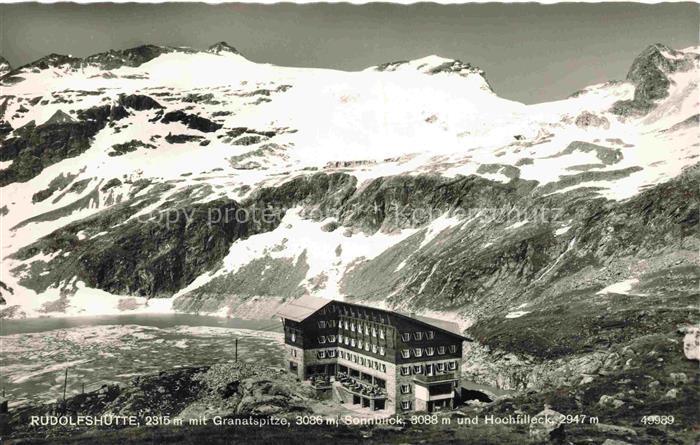 Rudolfshuette 2315m Stubachtal Weisssee AT mit Granatspitze Sonnblick und Hochfi