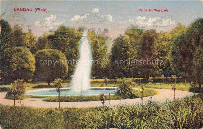 LANDAU  PFALZ Partie im Westpark Feldpost