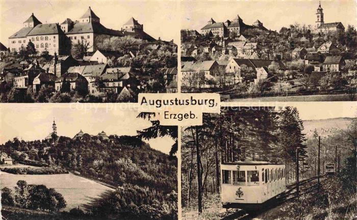 Augustusburg Schlosspartien Panorama Bergbahn