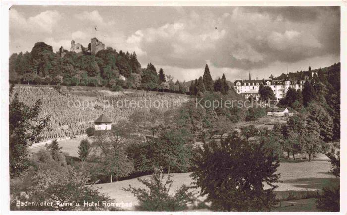 BADENWEILER BW Ruine und Hotel Roemerbad