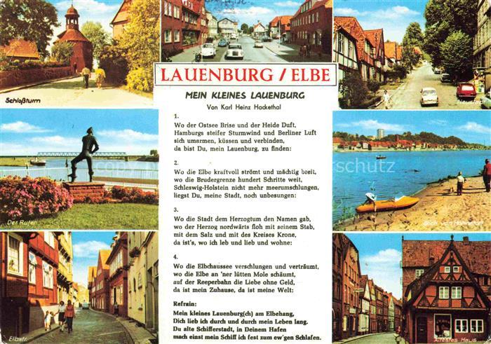 Lauenburg Elbe Schleswig-Holstein Schlossturm Der Rufer Elbstrase Strand aeltest