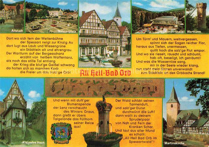 BAD ORB Hessen Altstadt Salinenplatz Konzerthalle Wartturm Kleinstes Haus Martin