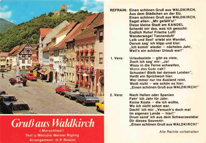 Waldkirch Breisgau Elztal Baden BW Marktplatz mit Kastelburg