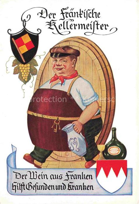 WueRZBURG Bayern Fraenkischer Kellermeister Karikatur
