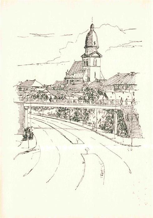 Waren Mueritz Fussgaengerbruecke ueber die Durchgangsstrasse