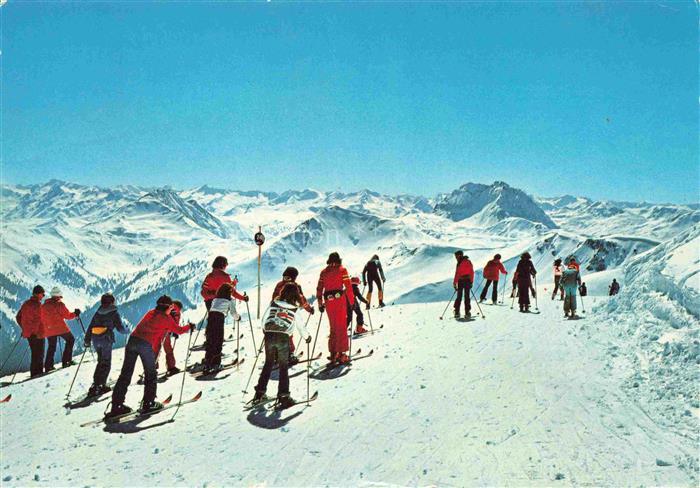 Kirchberg Tirol AT Schiabfahrt vom Jufen mit Gr Rettenstein und Venedigergruppe