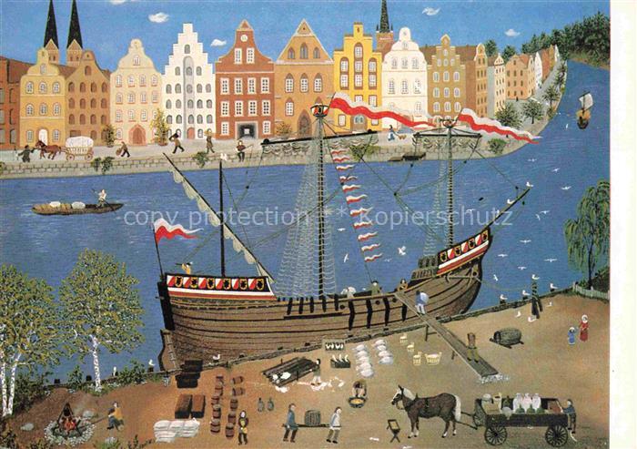 LueBECK  CITY Schauerleute an der Trave