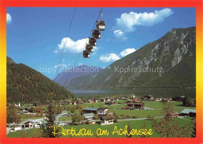 Pertisau Achensee Tirol AT Fliegeraufnahme mit Gondelbahn
