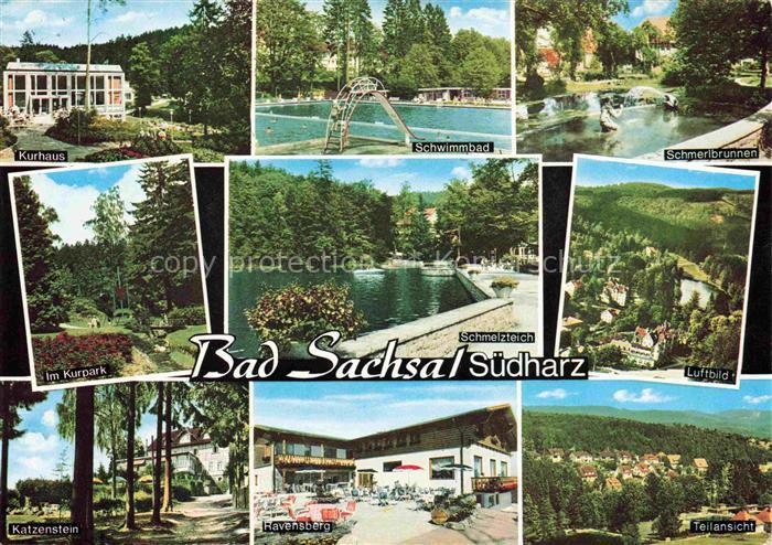 Bad Sachsa Osterode Harz Niedersachsen Kurhaus Schwimmbad Schmerlbrunnen Kurpark