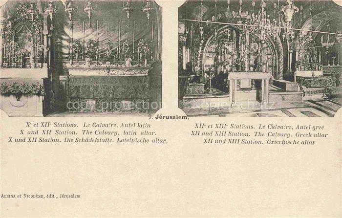 Jerusalem  Yerushalayim Israel Stations Le Calvaire Autel latin