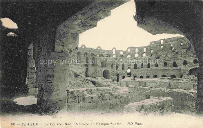 El-Djem Tunesie Le Colisee Rue interieure de l'Amphitheatre
