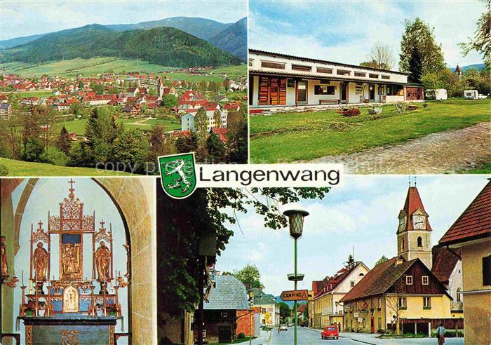Langenwang Steiermark AT Panorama Kirche Inneres Strassenpartie