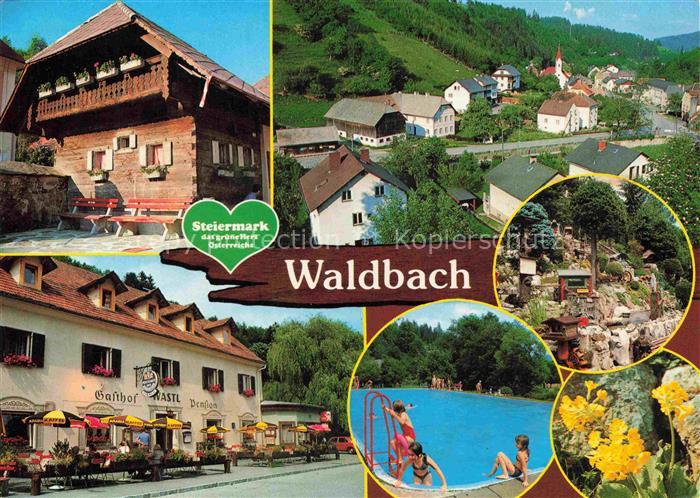 Waldbach Steiermark AT Gasthof Kastl Panorama Schwimmbad