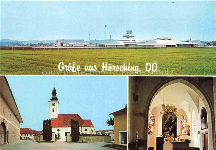Hoersching Linz-Wels Oberoesterreich AT Panorama Kirche Inneres