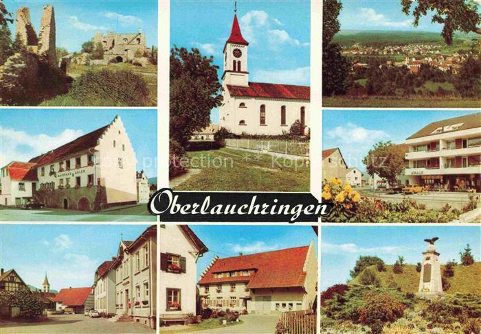 Oberlauchringen Lauchringen Waldshut BW Ruine Gasthaus Kirche Panorama Geschaeft