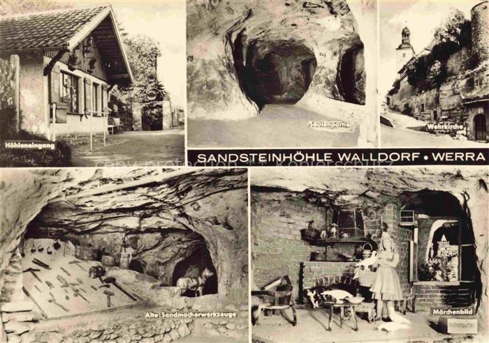 Walldorf Werra Meiningen Thueringen Hoehleneingang Stollen Wehrkirche Alte Sandm
