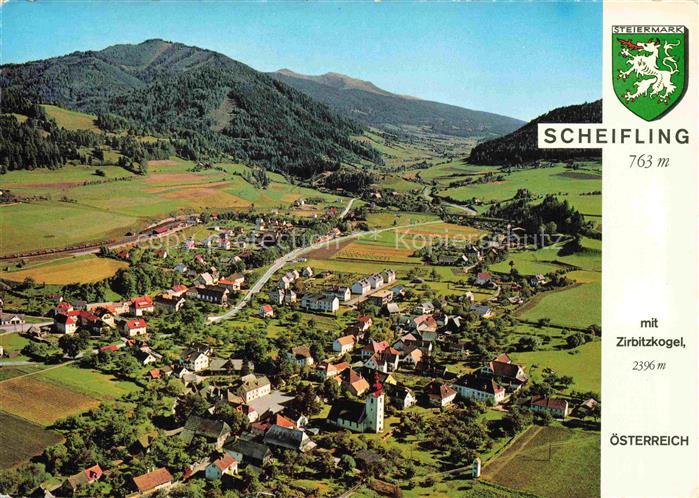 Scheifling Steiermark AT Fliegeraufnahme mit Zirbitzkogel