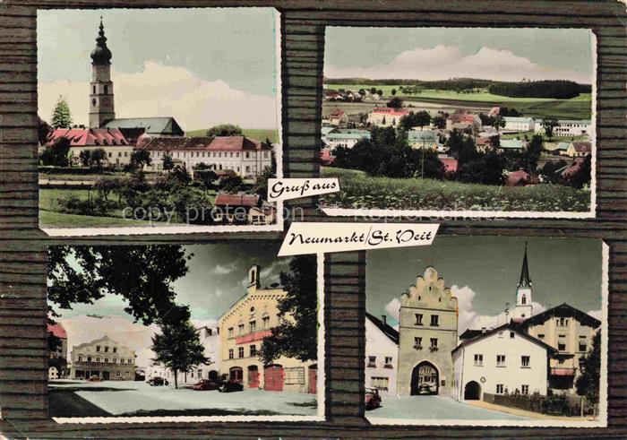Neumarkt-St Veit Muehldorf Inn Bayern Kirche Panorama Ortspartie Stadttor