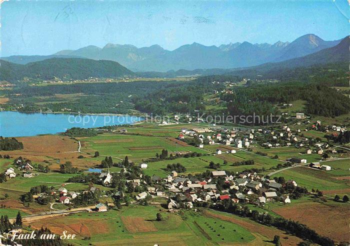Faak am See Finkenstein Fliegeraufnahme mit Karawankenhauptkamm
