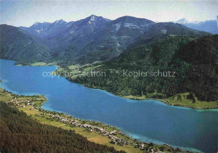 Weissensee Kaernten AT Fliegeraufnahme mit Neusach Naggl Spitzegel und Gailtaler
