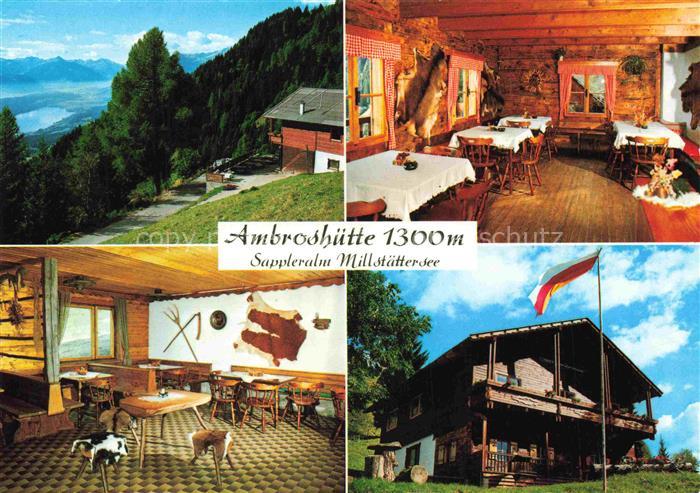 Millstatt Millstaettersee Kaernten AT Ambroshuette Sappleralm Gastraeume