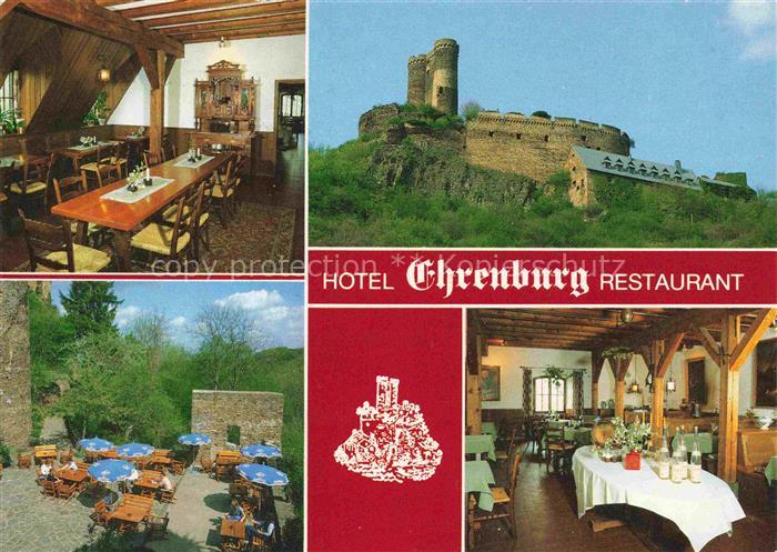 Brodenbach Mosel Rheinland-Pfalz Burg Restaurant Hotel Ehrenburg Gastraeume Frei