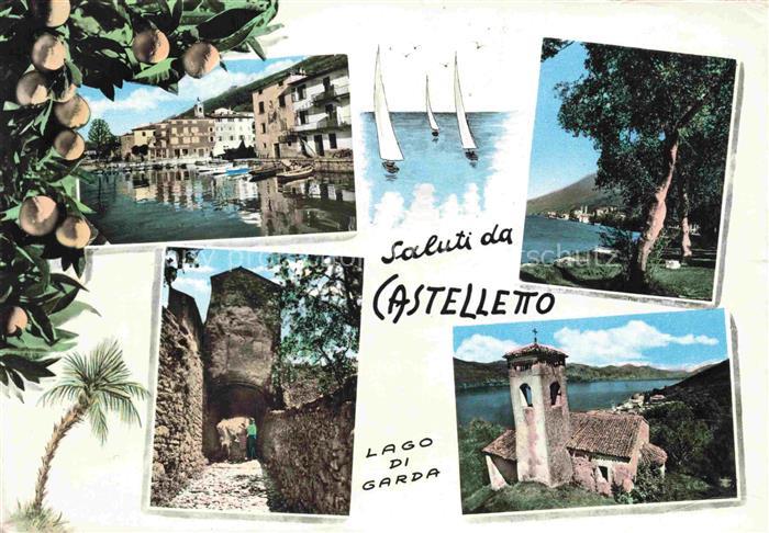 Castelletto Lago di Garda Veneto IT Hafen Strand Stadttor Kirche