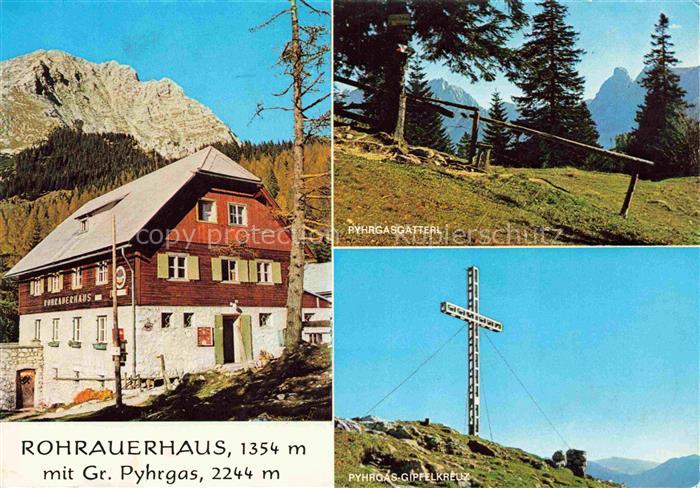 Spital Pyhrn Oberoesterreich AT Rohrauerhaus mit Grossem Pyhrgas Gipfelkreuz