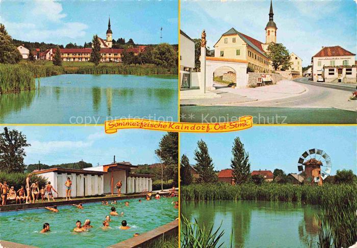 Kaindorf Oststeiermark AT Sommerfrische Schwimmbad Ortsmotive Kirche Freibad Par