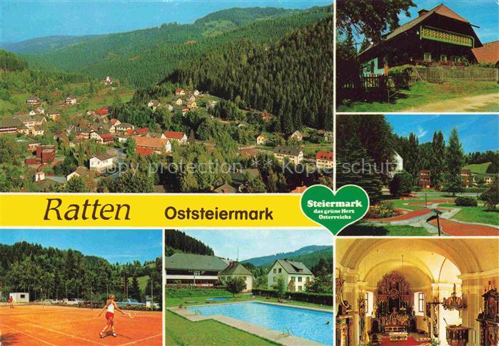 Ratten Steiermark AT Panorama Minigolf Innenansicht Kirche Freibad Tennisplatz S