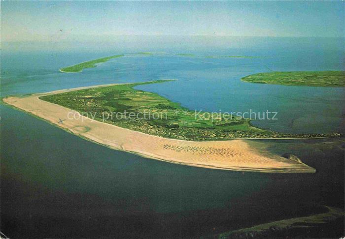 AMRUM Insel Nebel Nordfriesland Luftaufnahme aus ca. 2500 m Hoehe Insel Foehr Sy