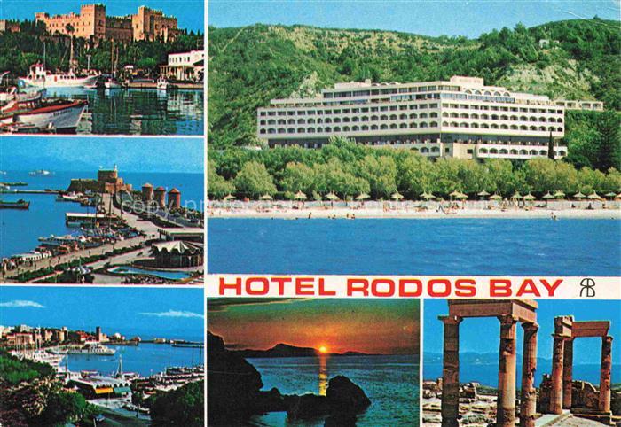 Rodos Rhodes Rhodos Greece Hotel Rodos Bay Strand Hafen Sonnenuntergang Ruinen