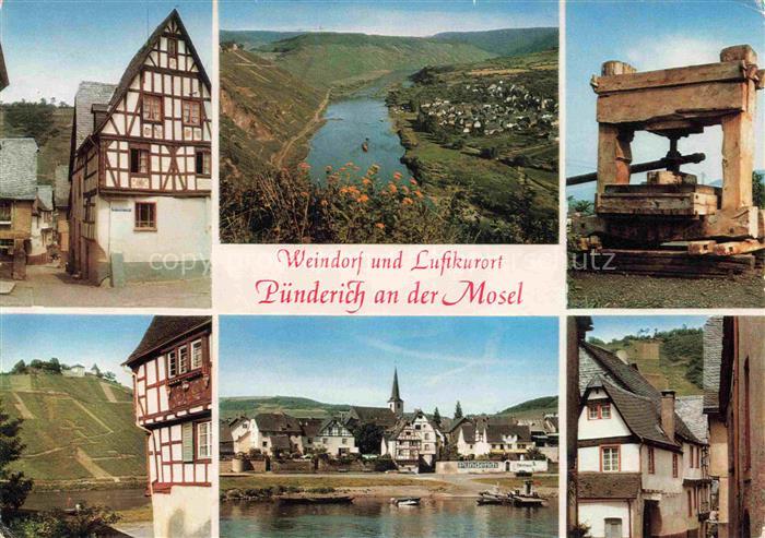 Puenderich Mosel Rheinland-Pfalz Panorama Weindorf Luftkurort Motive Ortszentrum