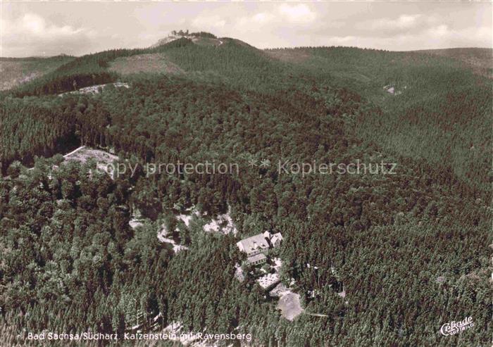 Bad Sachsa Osterode Harz Niedersachsen Panorama Katzenstein mit Ravensberg