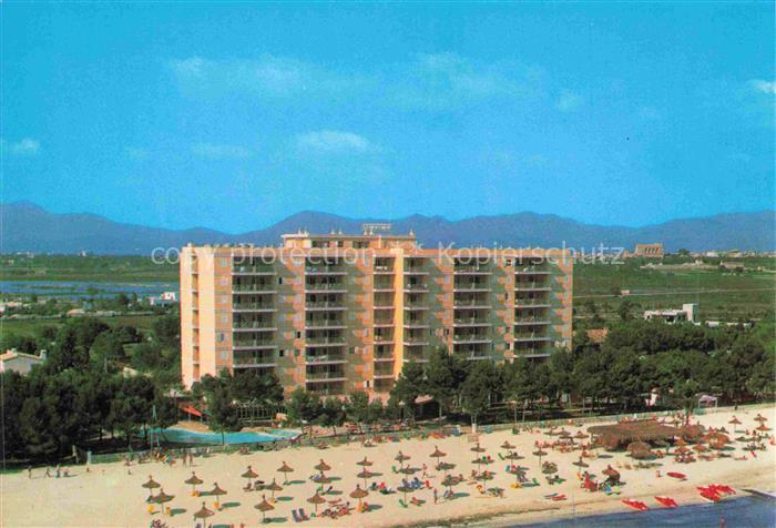 Puerto de Alcudia Mallorca ES Hotel Nuevas Palmeras Playa vista aérea