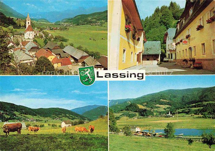 Lassing LIEZEN Steiermark AT Ansicht mit Kirche Zentrum Landschaftspanorama