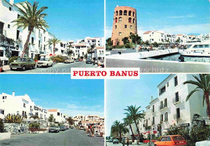 Puerto Banus Marbella ES Teilansichten Zentrum Turm Hafen
