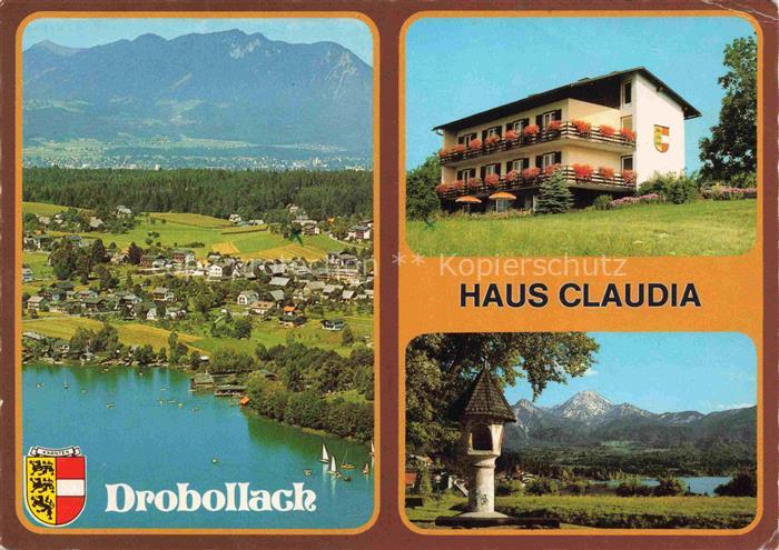 Drobollach Faaker See Kaernten AT Panorama Alpen Luftaufnahme Gaestehaus Haus Cl