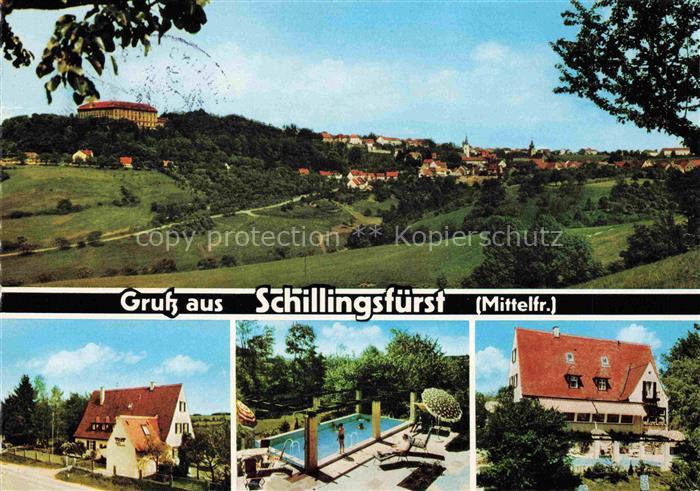 Schillingsfuerst Ansbach Bayern Panorama Landhaus Frankenhoehe Swimming Pool