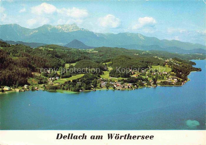Dellach Woerthersee Kaernten AT Panorama Alpen