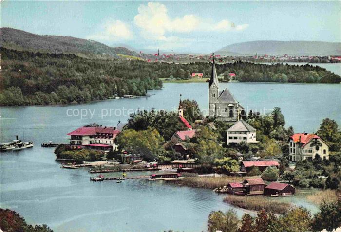 Maria Woerth Woerthersee Kaernten AT Panorama Kleinod am Woerthersee Blick auf K
