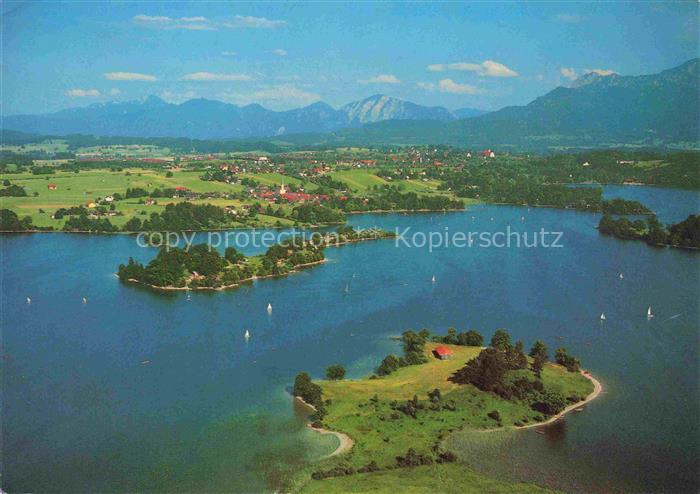 Staffelsee mit Blick auf Seehausen Murnau Heimgarten Benediktenwand und Estergeb