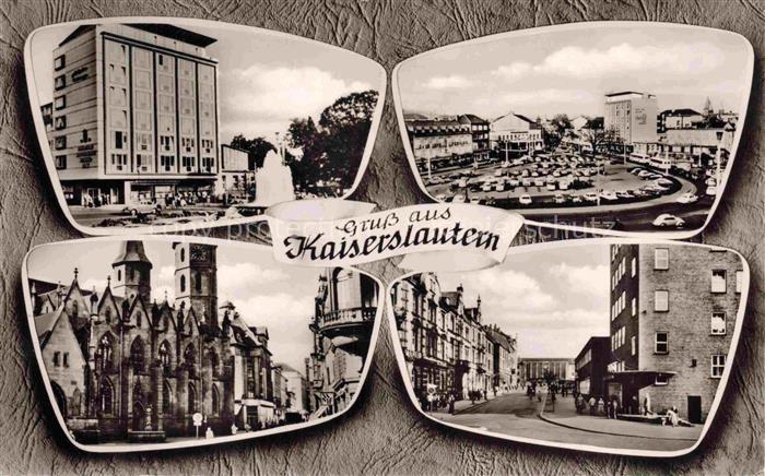 KAISERSLAUTERN CITY Hochhaus Brunnen Parkplatz Kirche Strassenszene Stadtansicht